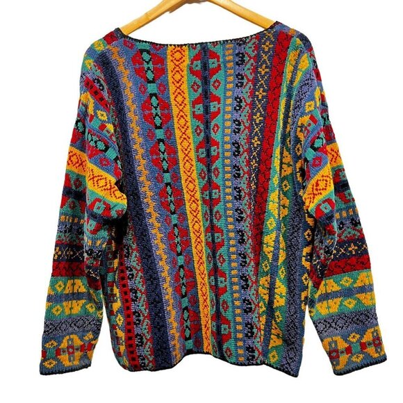 VTG Express Tricot Women Multicolor Long Sleeve Pullover Sweater Size S - Picture 2 of 12